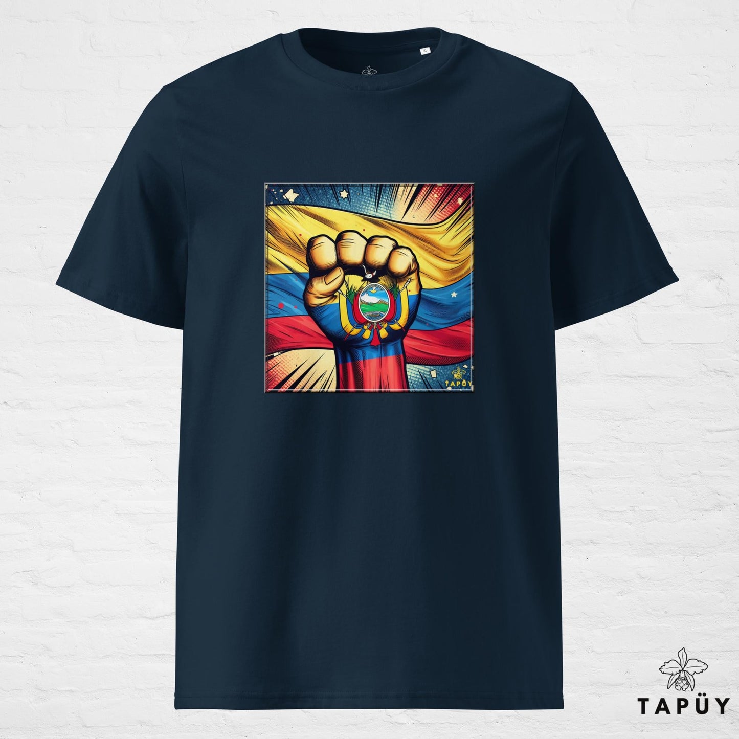 T-Shirt Homme Comics Viva Ecuador Bleu Marine / S de la marque Tapüy