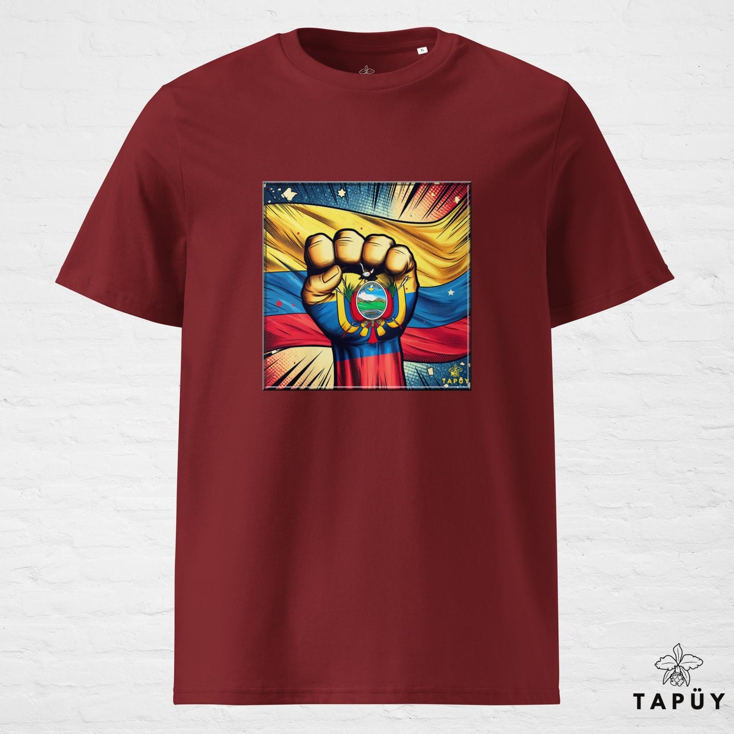 T-Shirt Homme Comics Viva Ecuador Bordeaux / S de la marque Tapüy