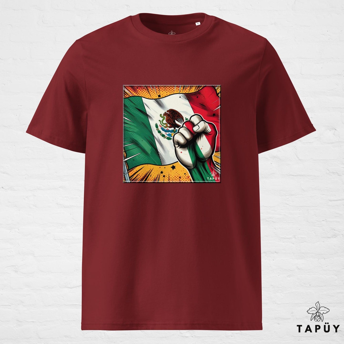 T-Shirt Homme Comics Viva México Bordeaux / S de la marque Tapüy