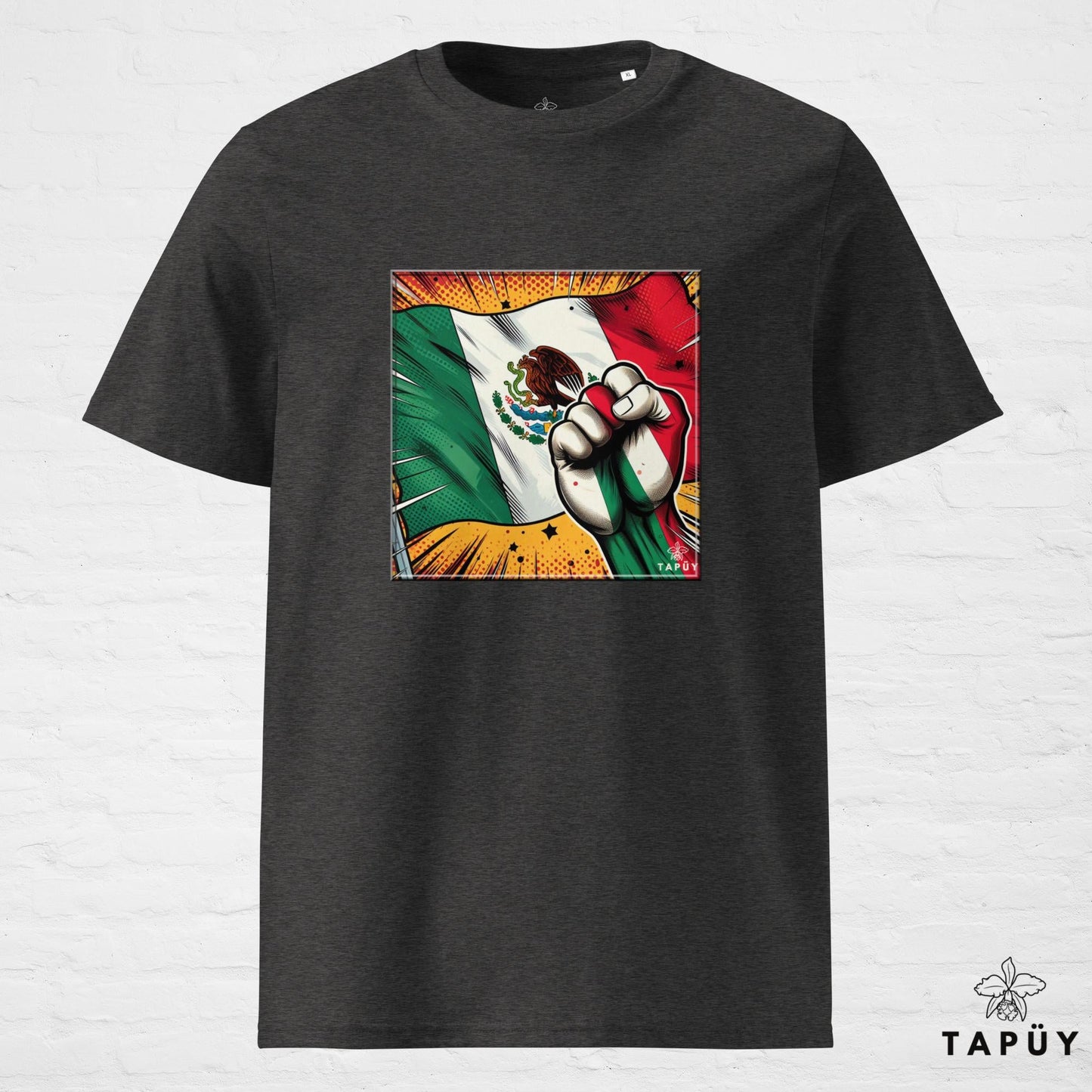 T-Shirt Homme Comics Viva México Gris Foncé Chiné / S de la marque Tapüy