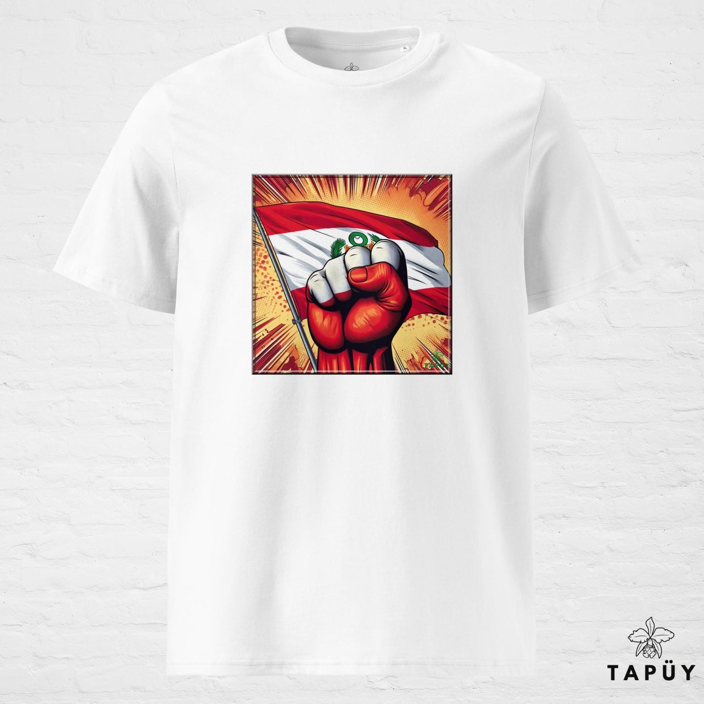 T-Shirt Homme Comics Viva Perú Blanc / S de la marque Tapüy