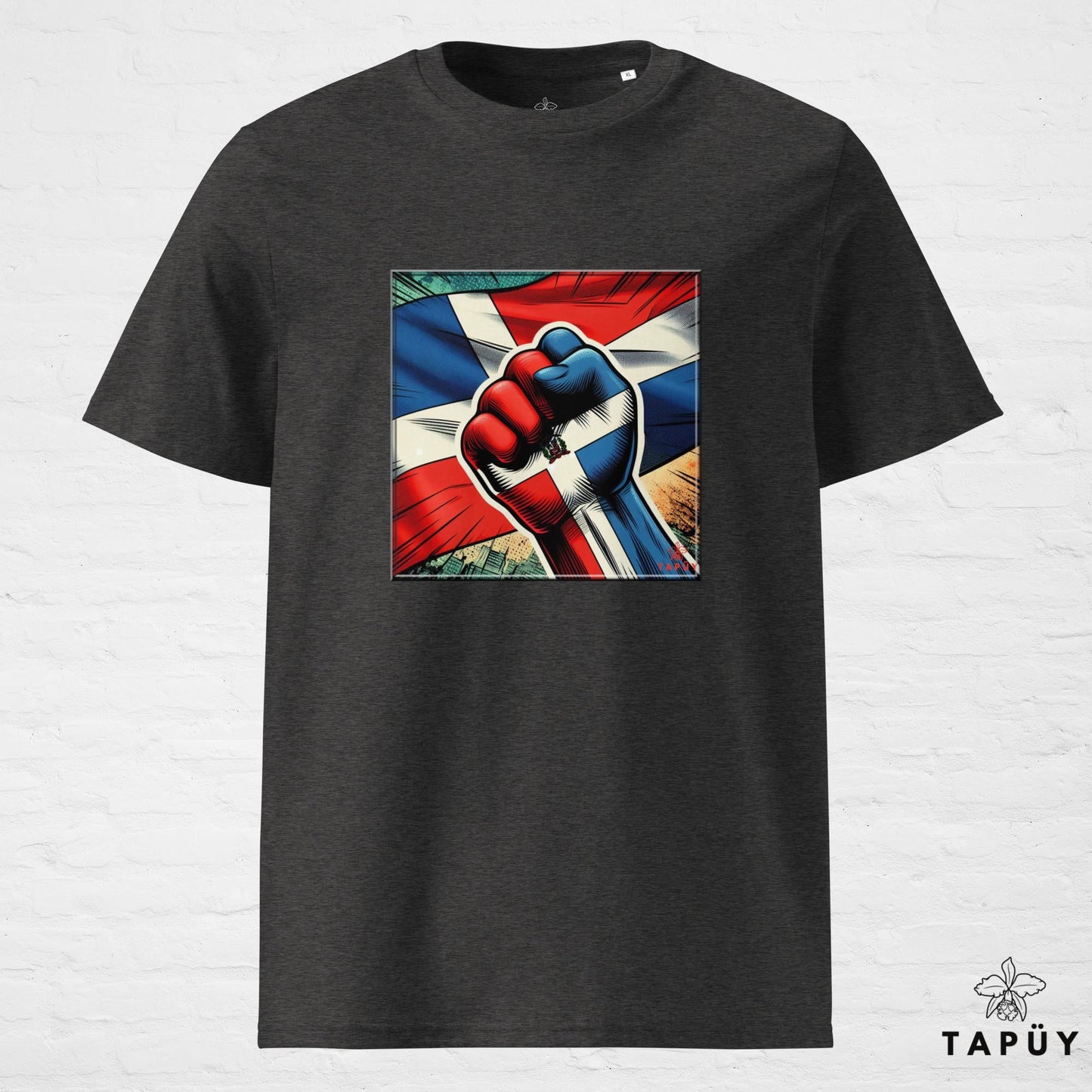 T-Shirt Homme Comics Viva República Dominicana Gris Foncé Chiné / S de la marque Tapüy