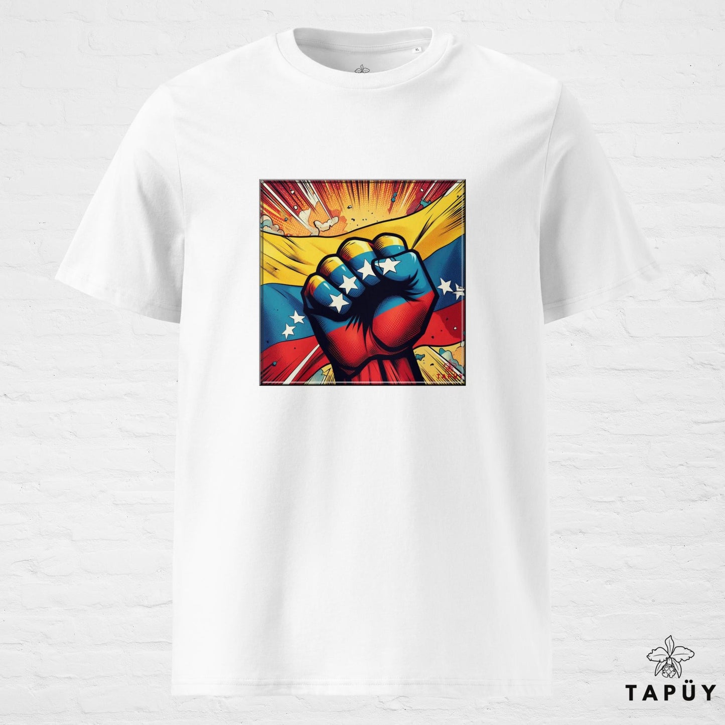 T-Shirt Homme Comics Viva Venezuela Blanc / S de la marque Tapüy