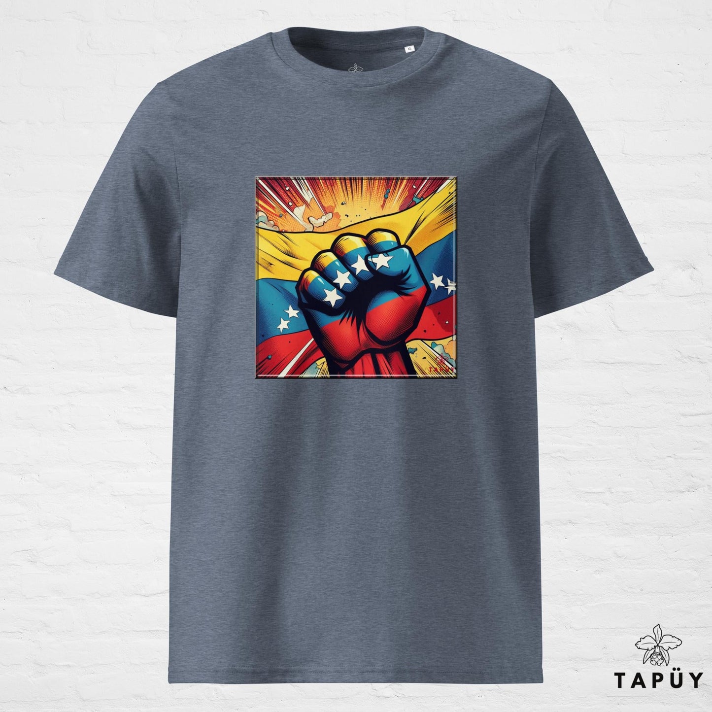 T-Shirt Homme Comics Viva Venezuela Bleu Foncé Chiné / S de la marque Tapüy