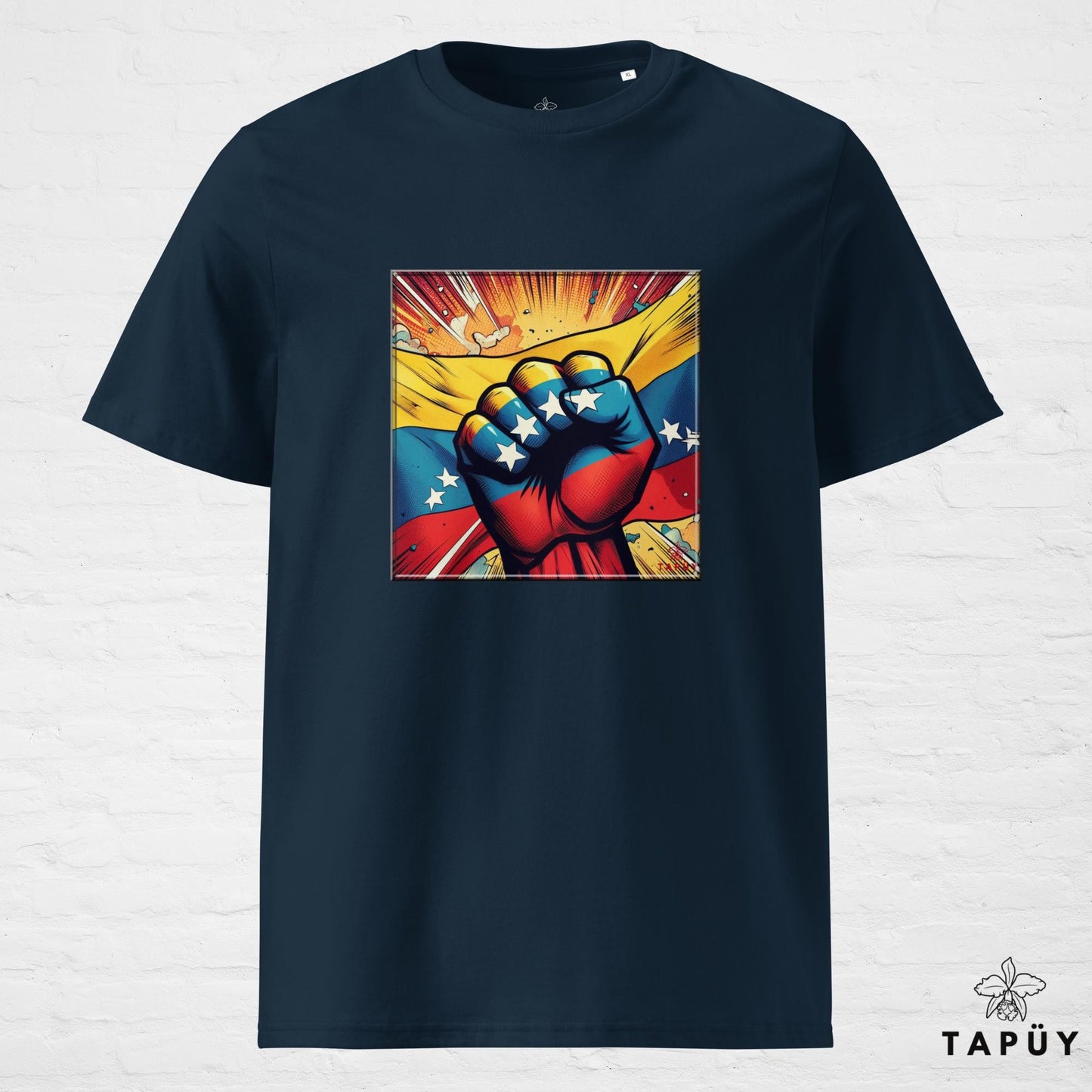 T-Shirt Homme Comics Viva Venezuela Bleu Marine / S de la marque Tapüy