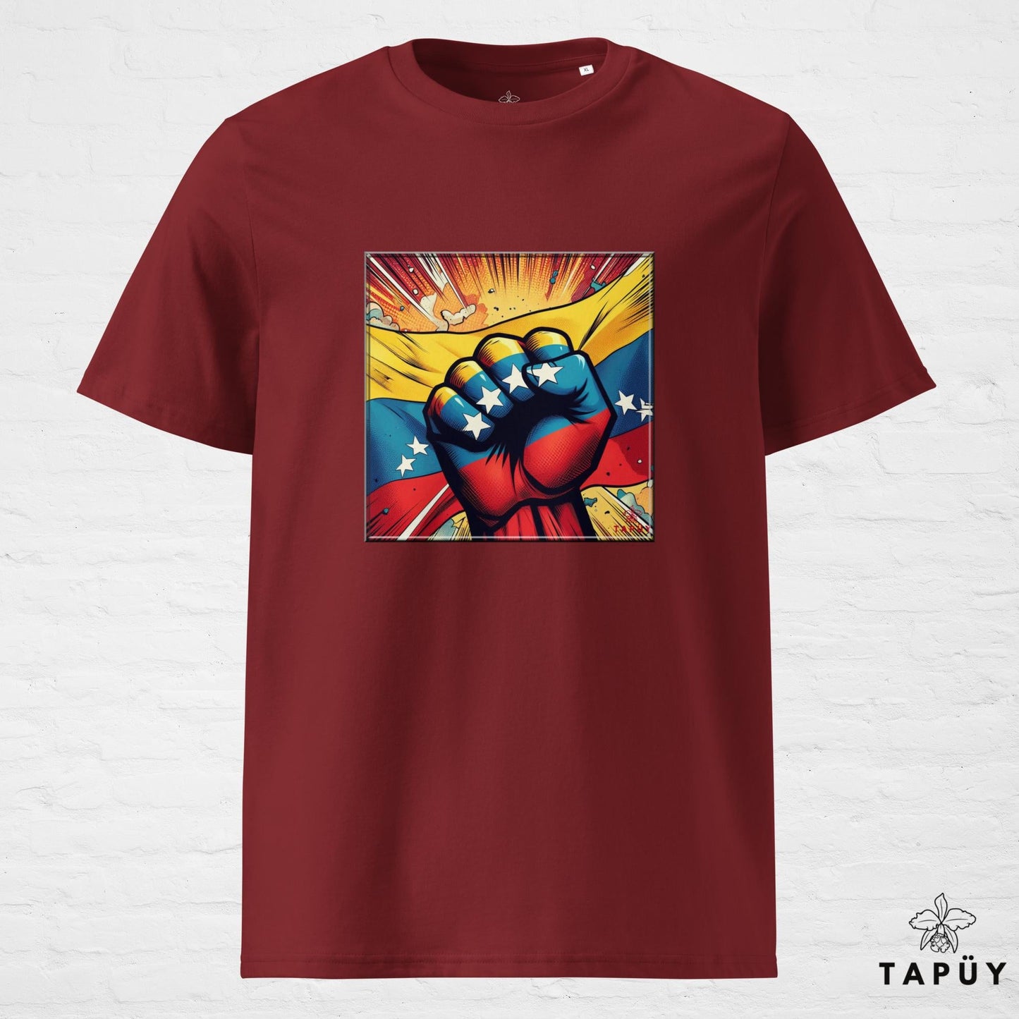 T-Shirt Homme Comics Viva Venezuela Bordeaux / S de la marque Tapüy