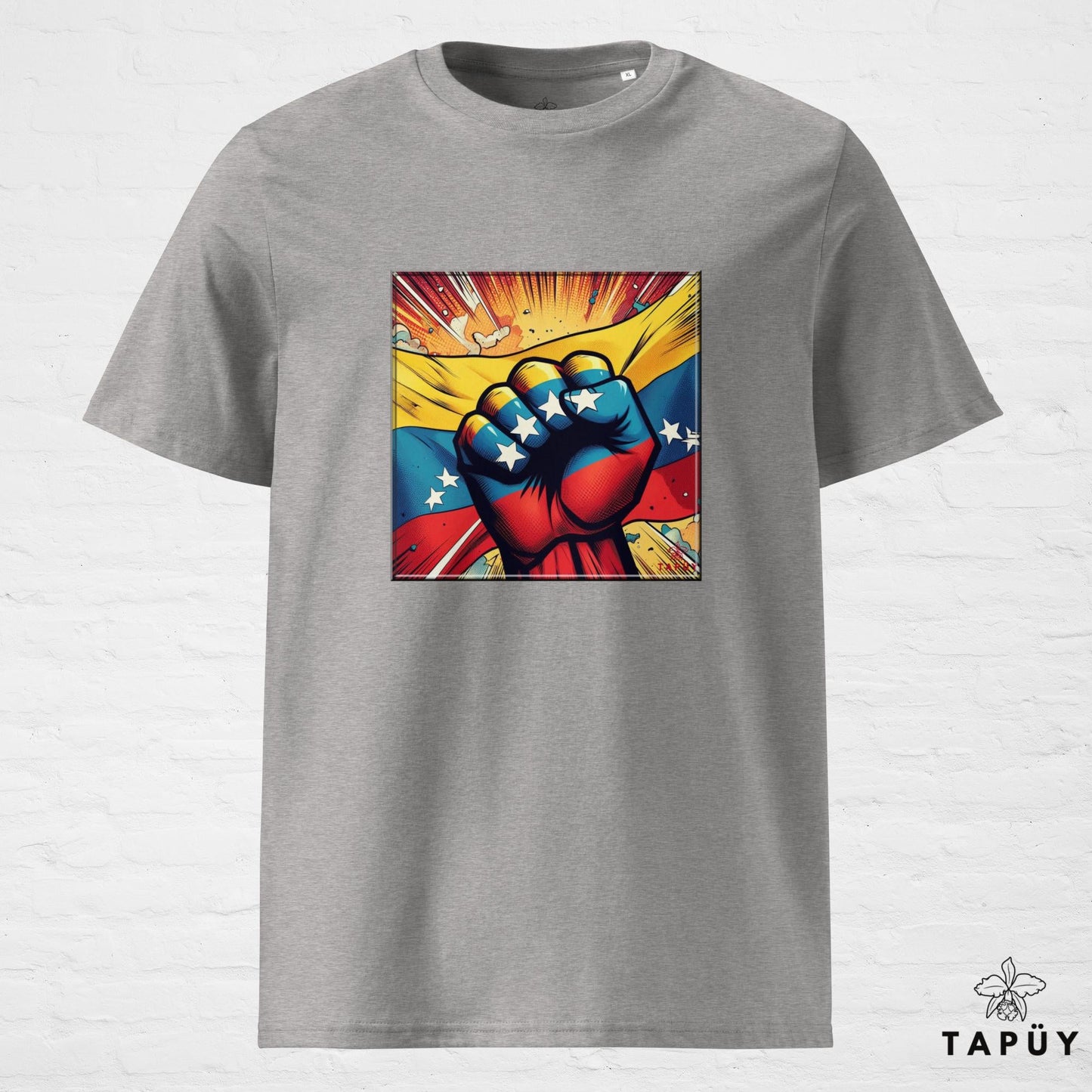 T-Shirt Homme Comics Viva Venezuela Gris Chiné / S de la marque Tapüy