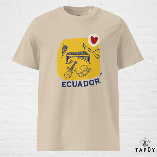 T-Shirt Homme Folklore de Ecuador Desert Dust / S de la marque Tapüy