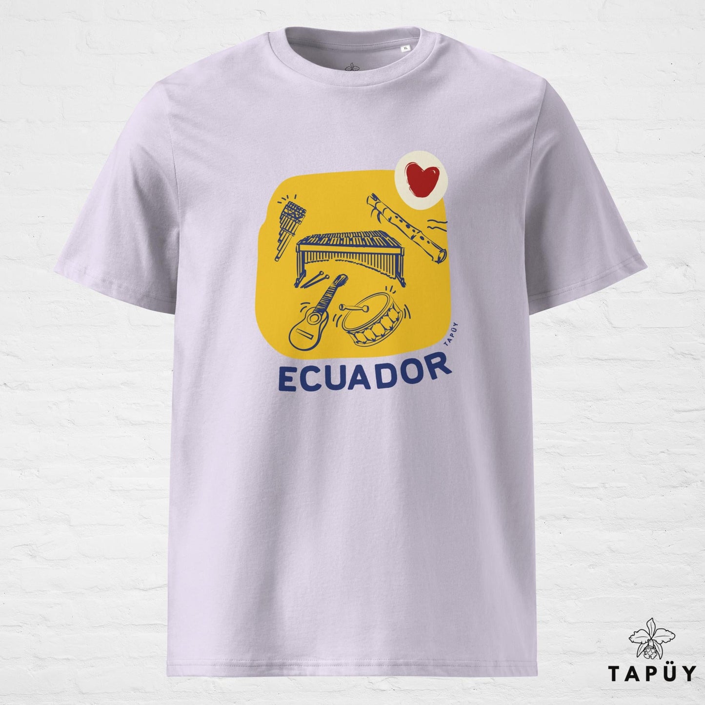 T-Shirt Homme Folklore de Ecuador Lavande / S de la marque Tapüy