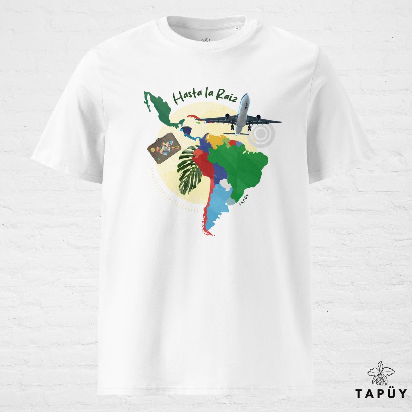 T-Shirt Homme Hasta La Raíz Blanc / S de la marque Tapüy