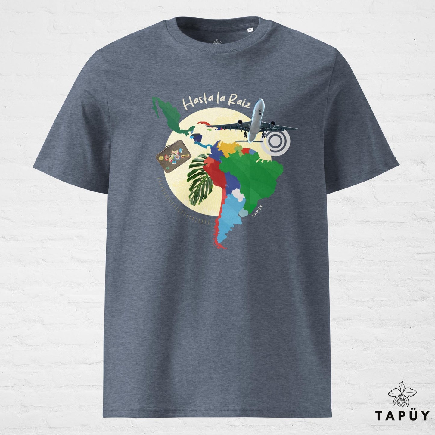 T-Shirt Homme Hasta La Raíz Bleu Foncé Chiné / S de la marque Tapüy