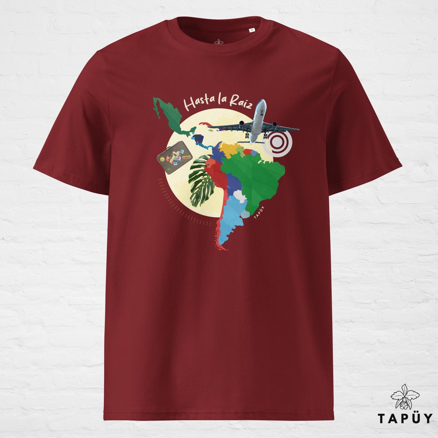 T-Shirt Homme Hasta La Raíz Bordeaux / S de la marque Tapüy