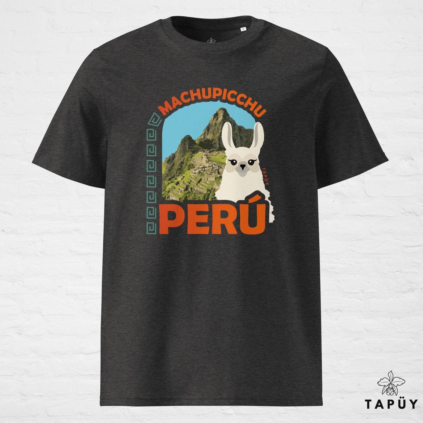 T-Shirt Homme Machu Picchu Gris Foncé Chiné / S de la marque Tapüy