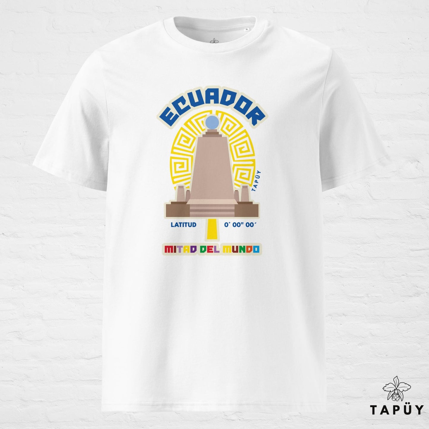 T-Shirt Homme Mitad del Mundo Blanc / S de la marque Tapüy