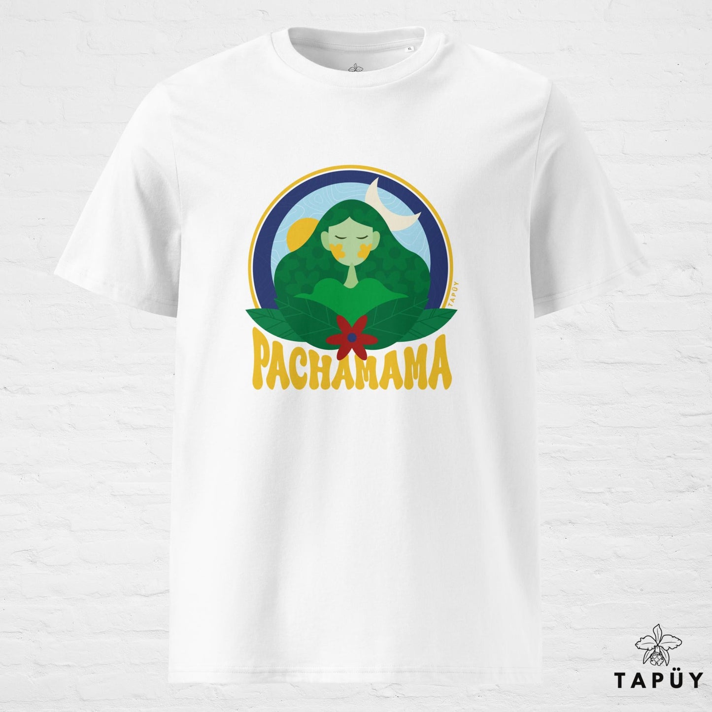 T-Shirt Homme Pachamama Blanc / S de la marque Tapüy