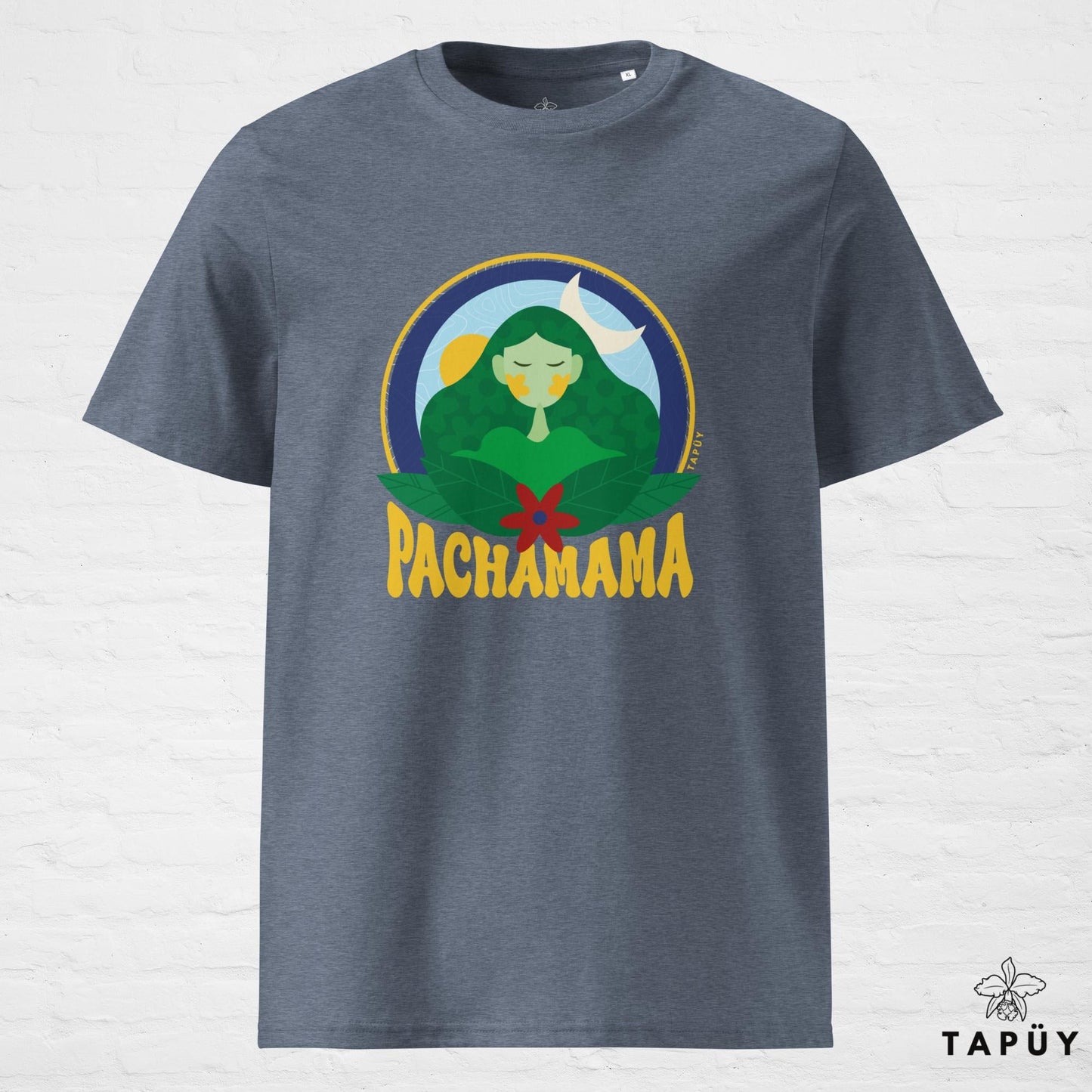 T-Shirt Homme Pachamama Bleu Foncé Chiné / S de la marque Tapüy