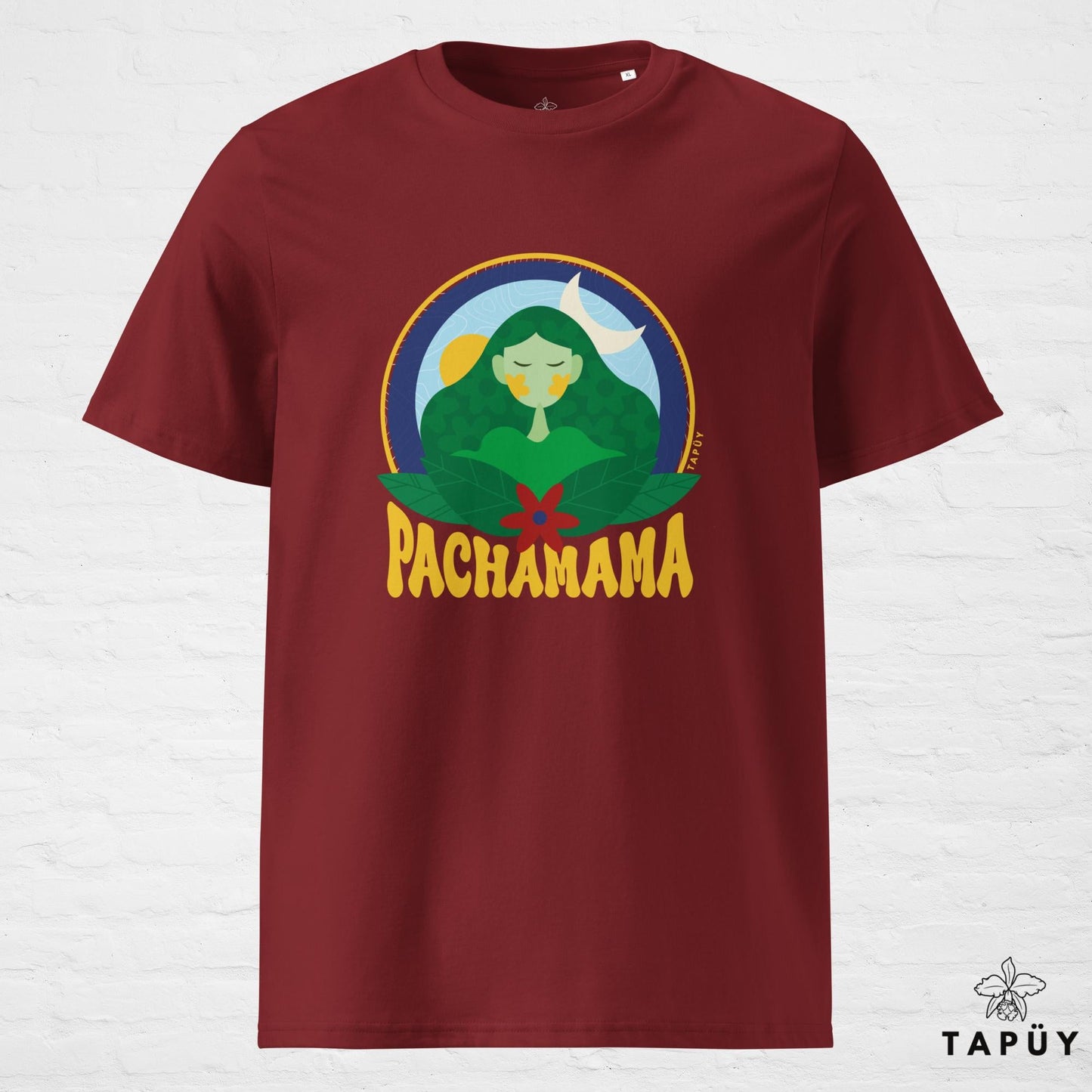 T-Shirt Homme Pachamama Bordeaux / S de la marque Tapüy