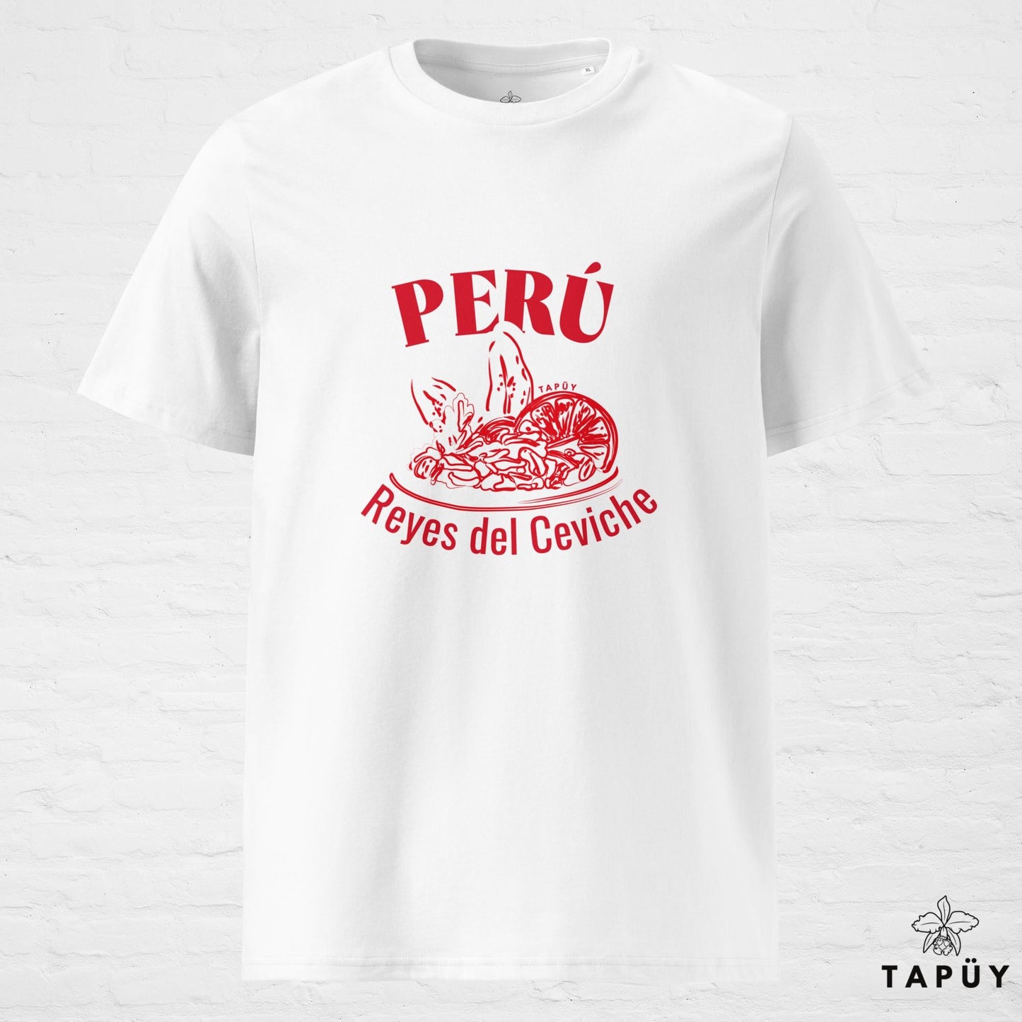 T-Shirt Homme Reyes del Ceviche Blanc / S de la marque Tapüy