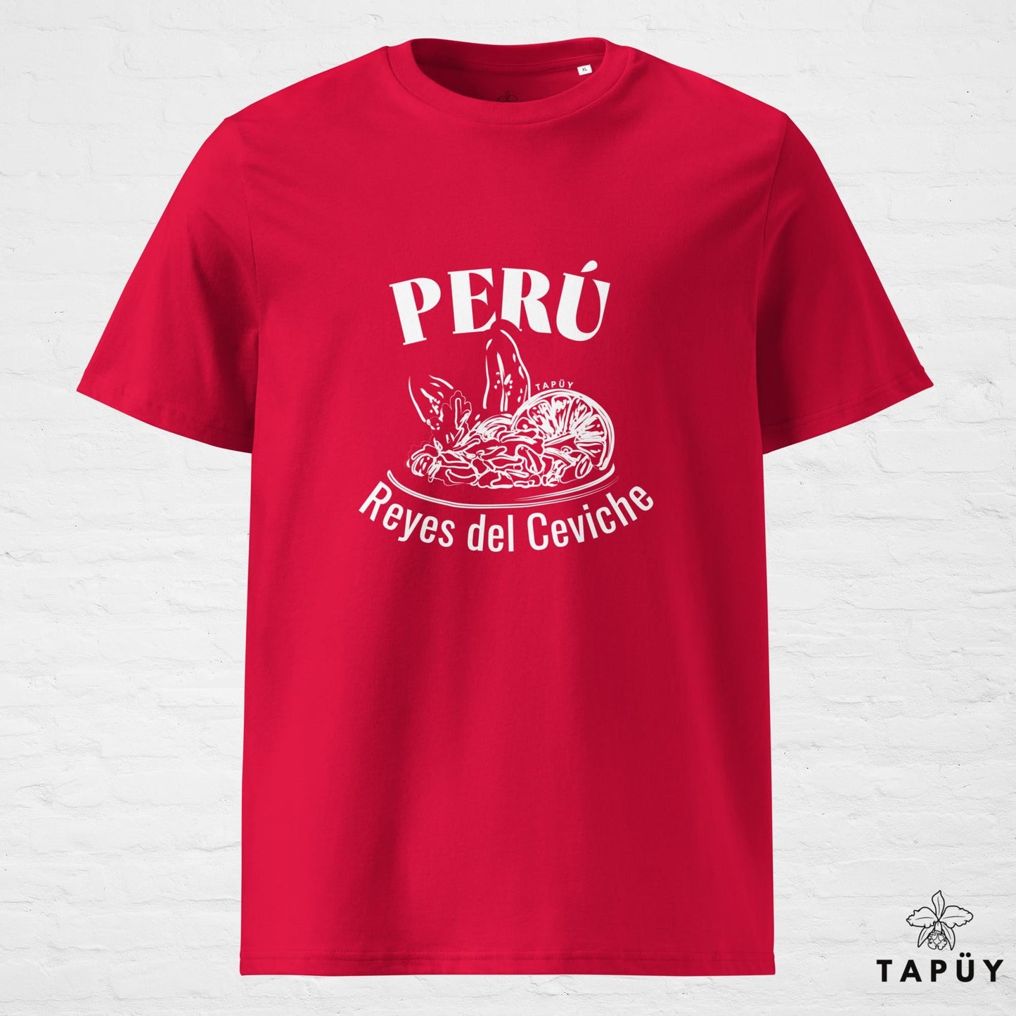 T-Shirt Homme Reyes del Ceviche Rouge / S de la marque Tapüy