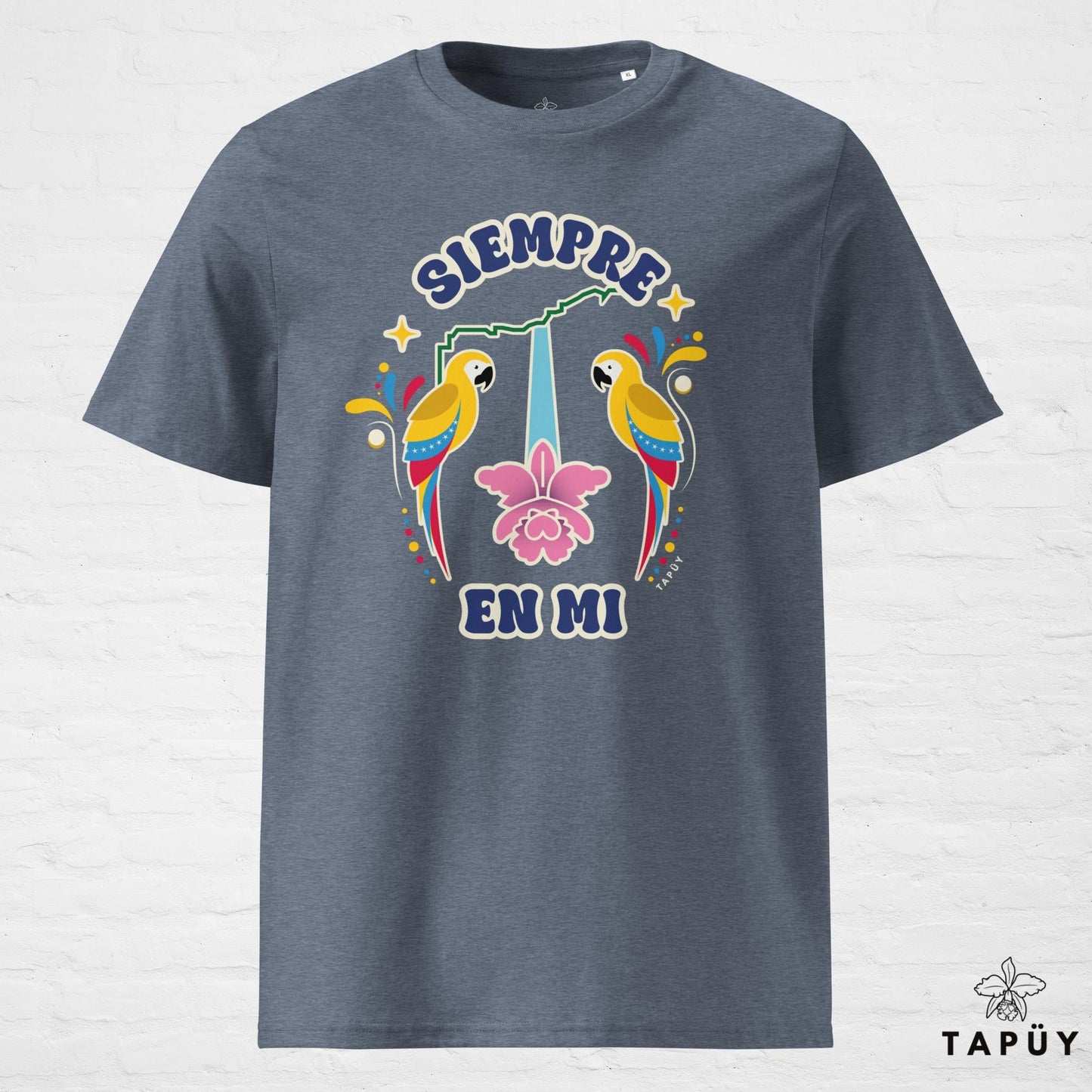 T-Shirt Homme Venezuela Siempre en Mi Bleu Foncé Chiné / S de la marque Tapüy