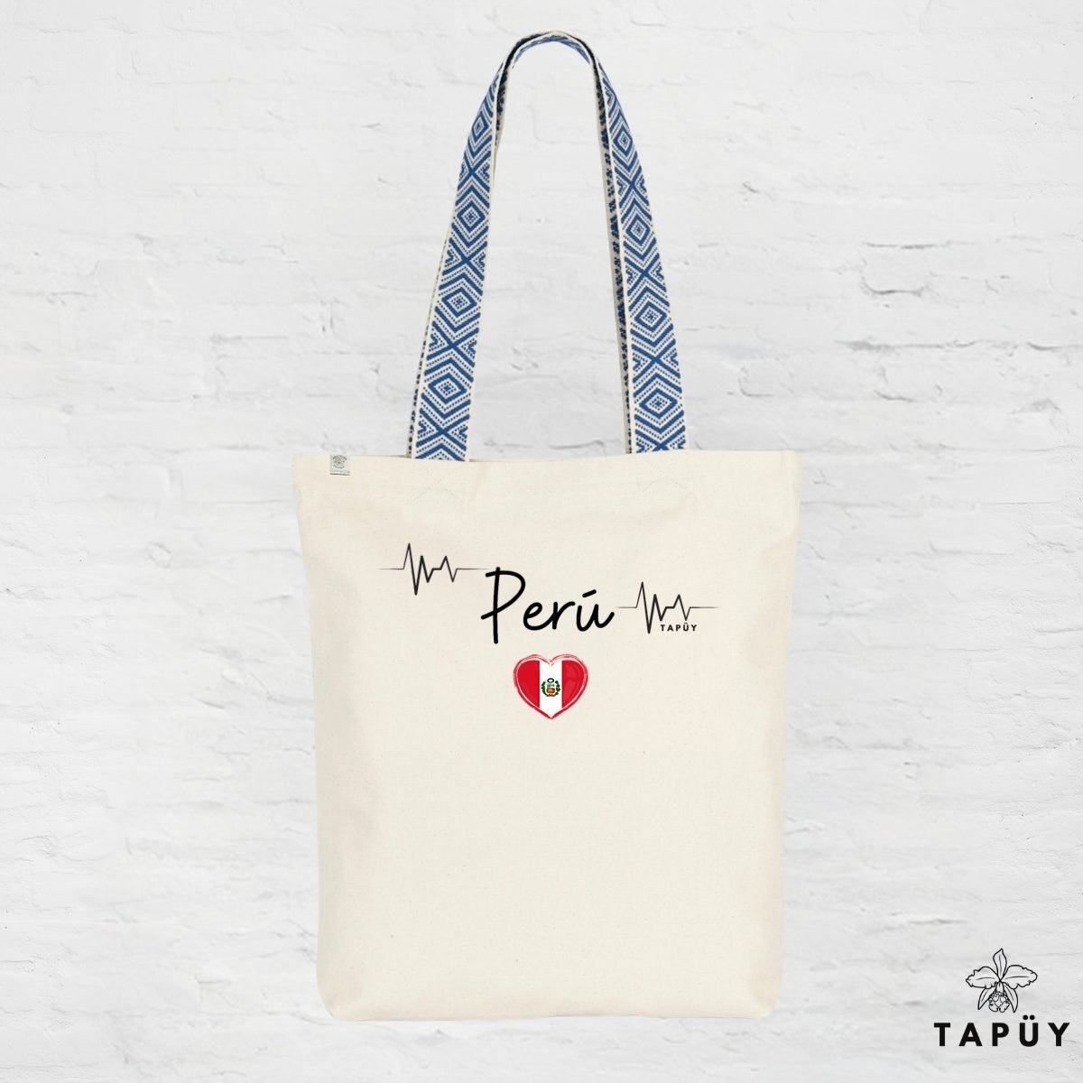 Tote bag I Love Peru Bleu de la marque Tapüy