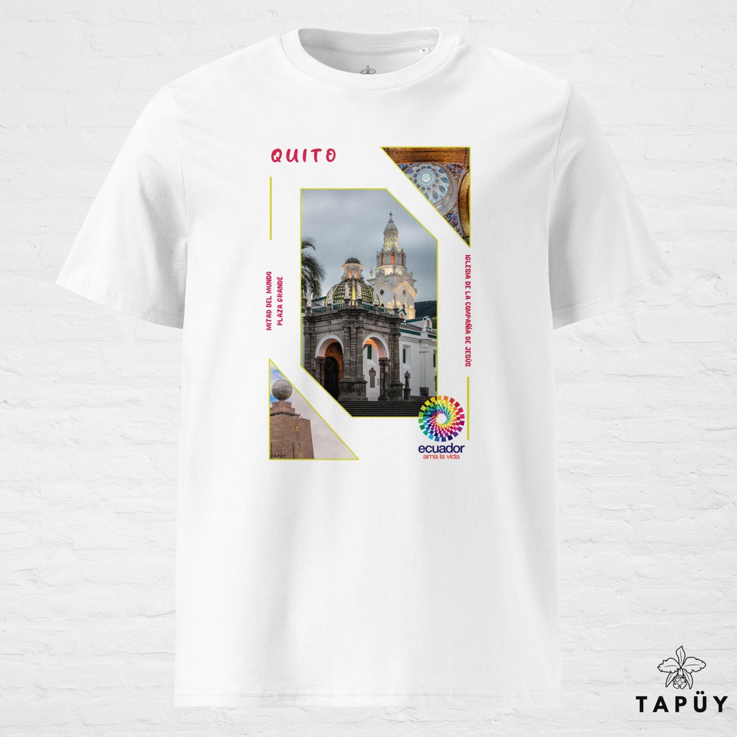 T-Shirt Homme Capital Quito blanc de la marque Tapüy