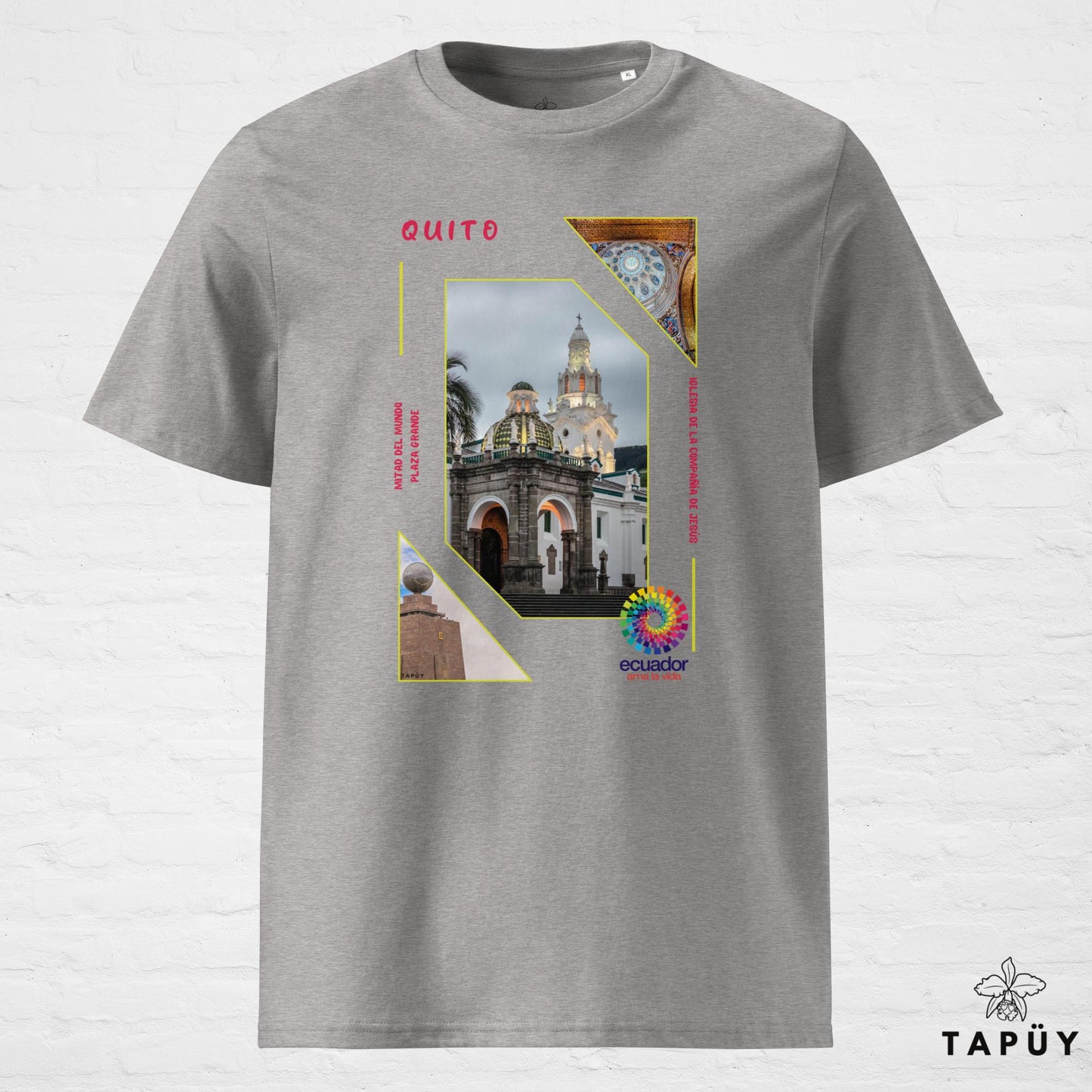 T-Shirt Homme Capital Quito gris chiné de la marque Tapüy