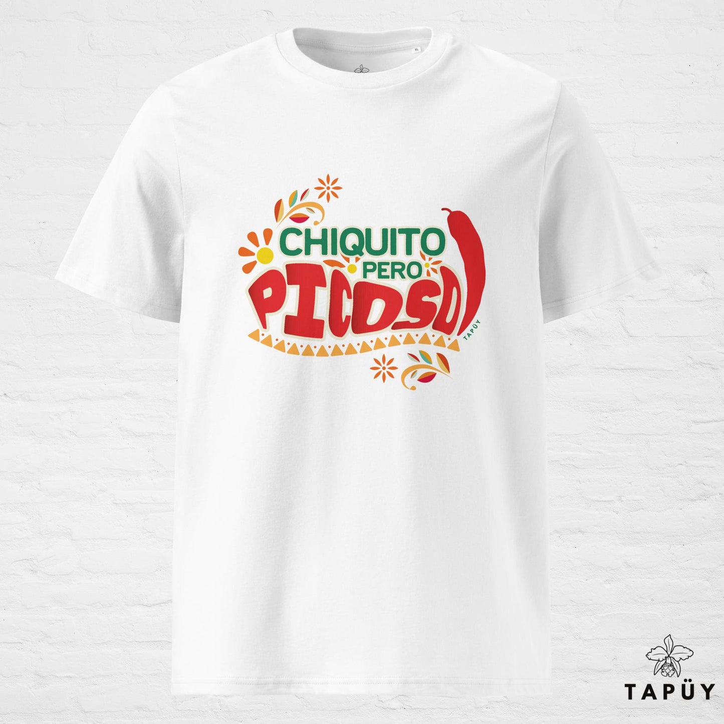 T-Shirt Homme Chiquito Pero Picoso - Mexico blanc de la marque Tapüy