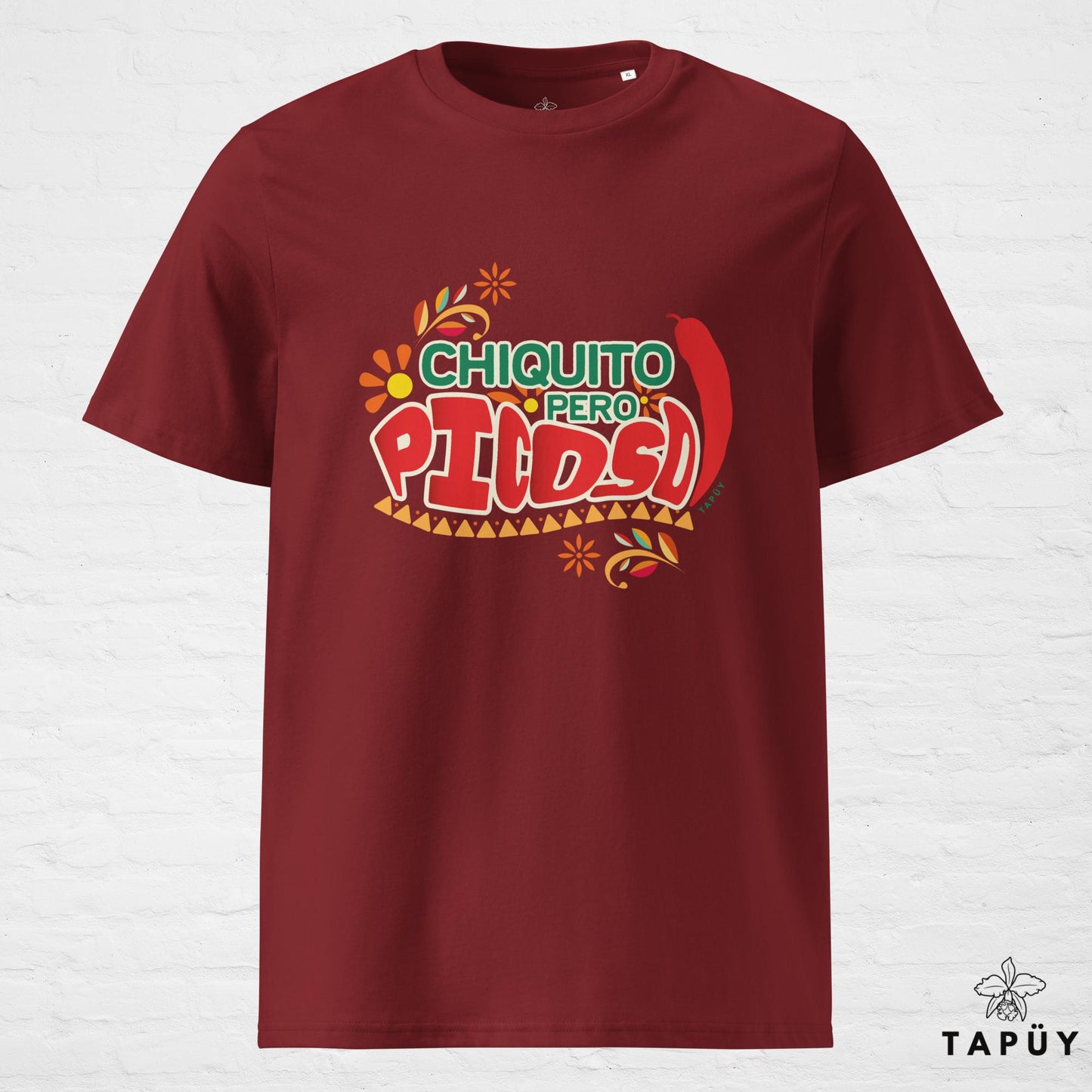 T-Shirt Homme Chiquito Pero Picoso - Mexico bordeaux de la marque Tapüy