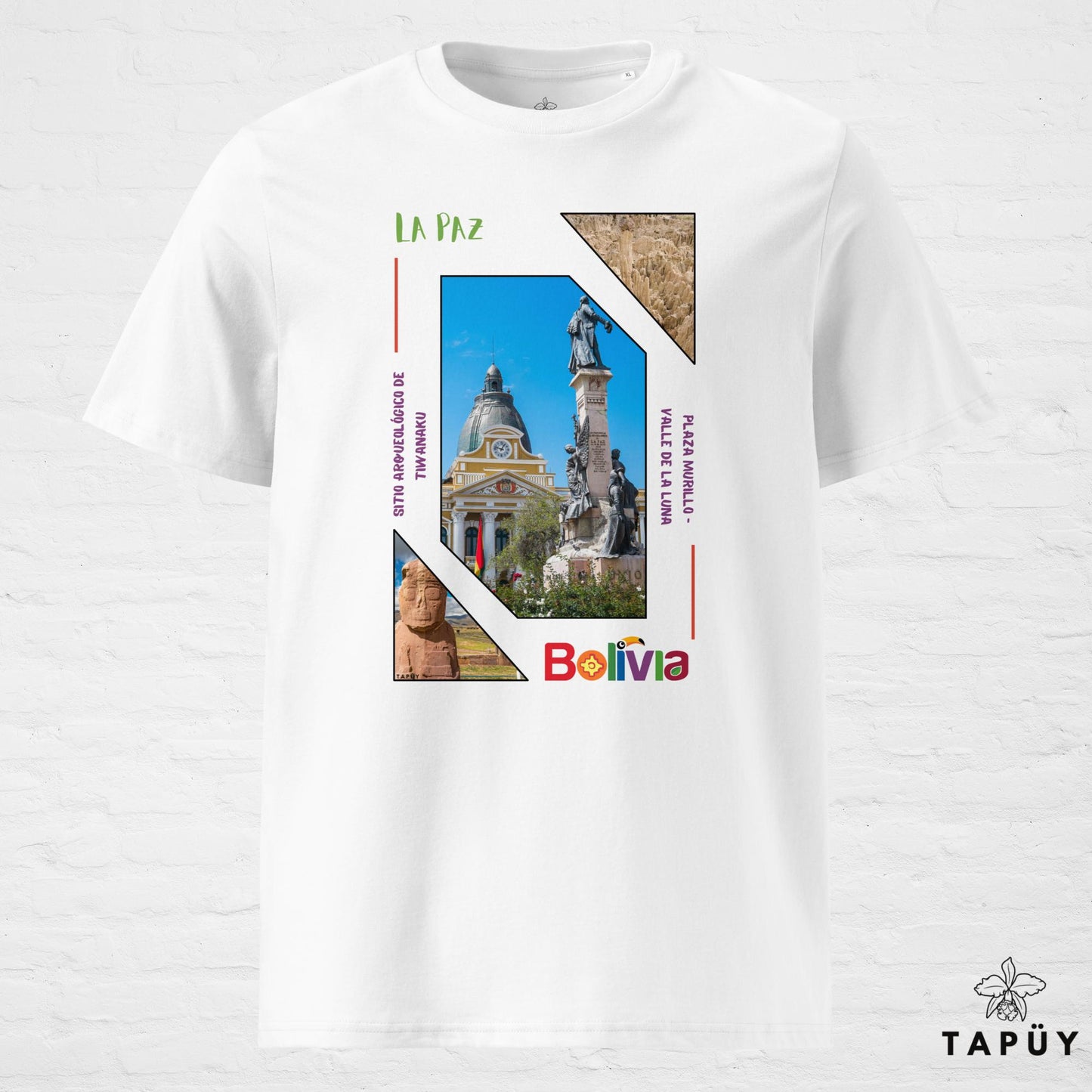 T-Shirt Homme Capital La Paz blanc / de la marque Tapüy