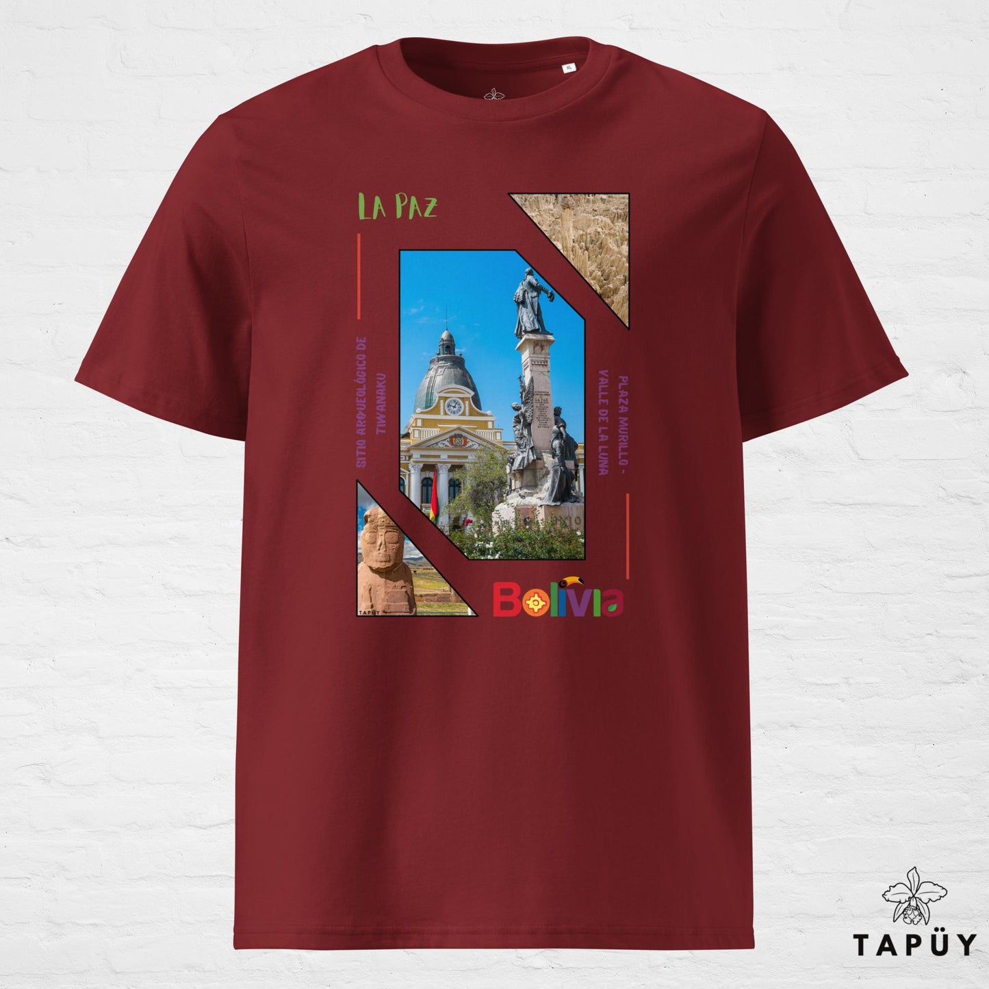 T-Shirt Homme Capital La Paz Bordeaux / de la marque Tapüy