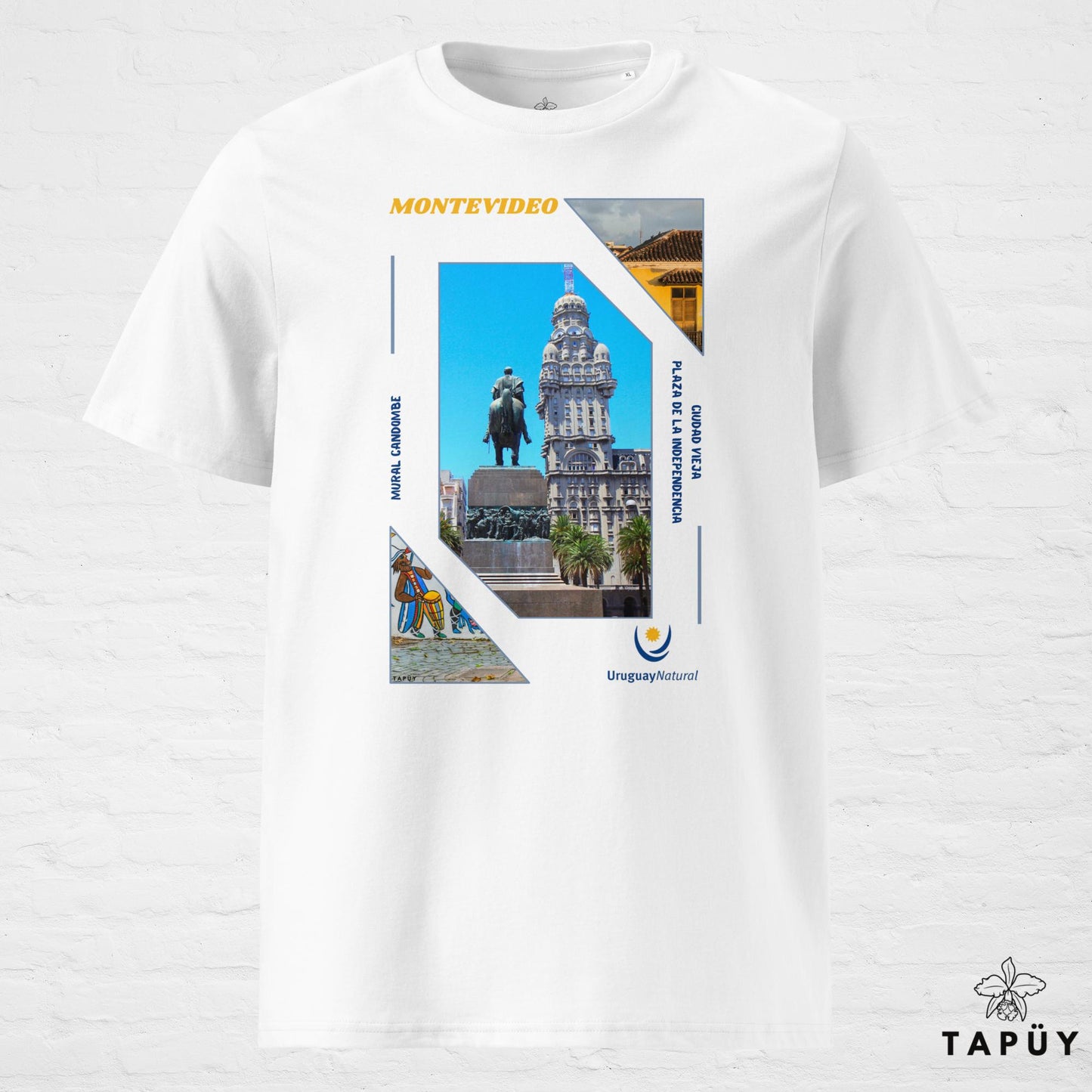 T-Shirt Homme Capital Montevideo blanc de la marque Tapüy