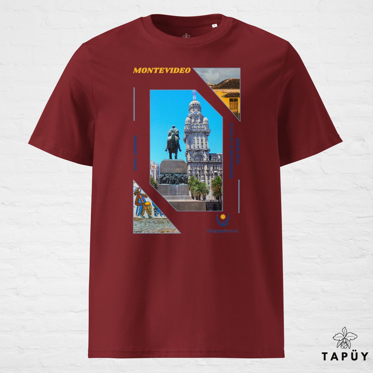 T-Shirt Homme Capital Montevideo bordeaux de la marque Tapüy