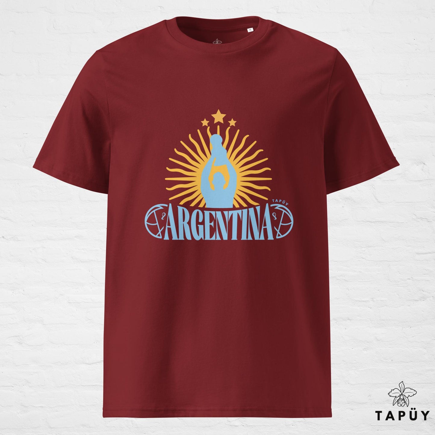 T-Shirt Homme Argentina Campeón del Mundo Bordeaux / S de la marque Tapüy