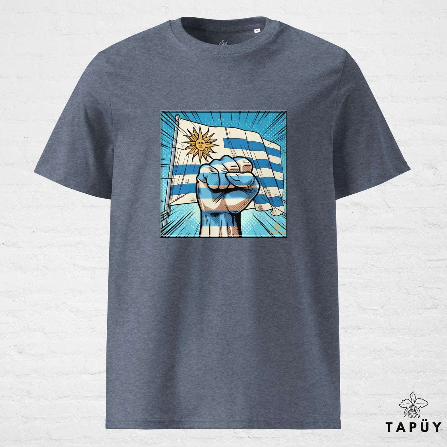 T-Shirt Homme Comics Viva Uruguay Bleu Foncé Chiné / S de la marque Tapüy