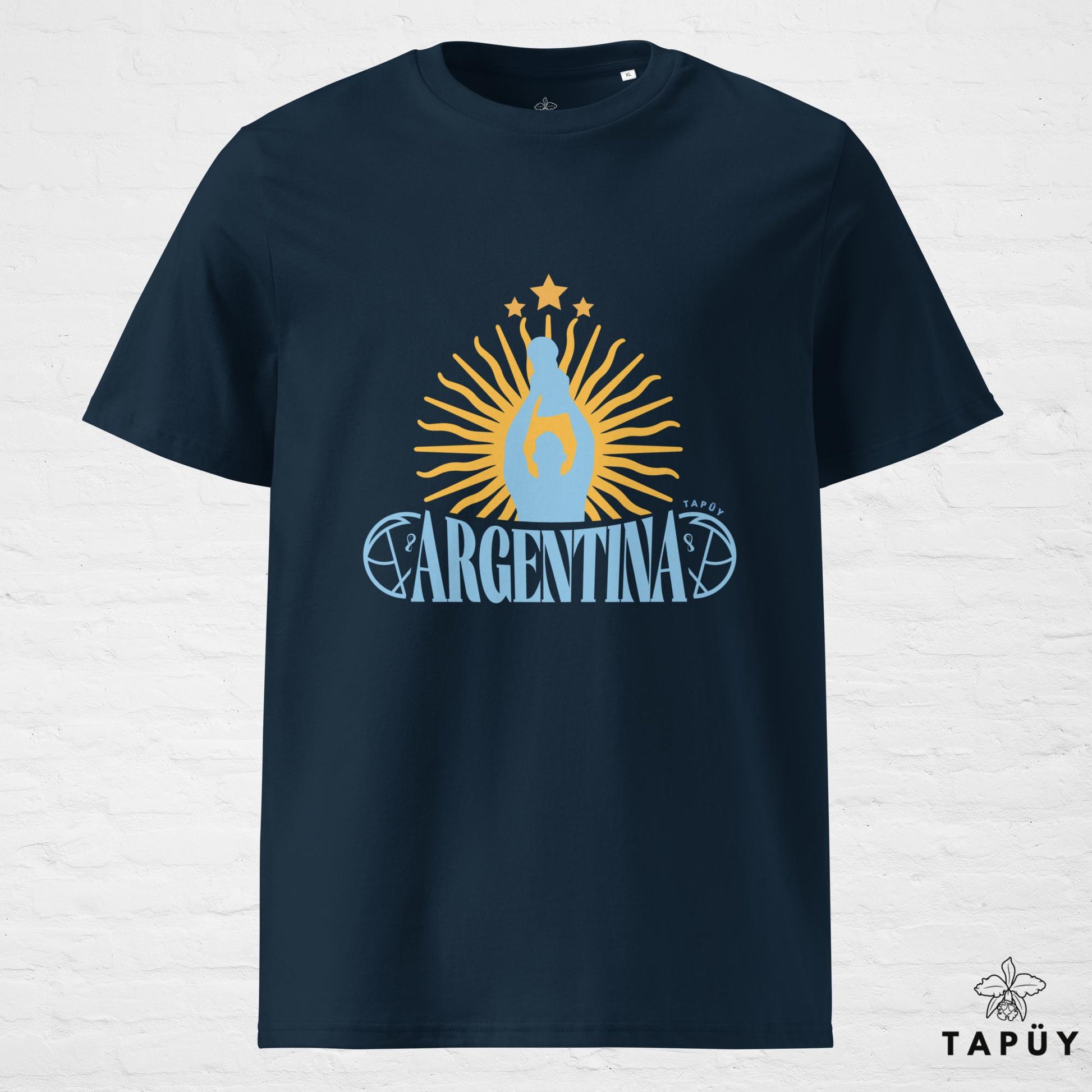 T-Shirt Homme Argentina Campeón del Mundo Bleu Marine / S de la marque Tapüy