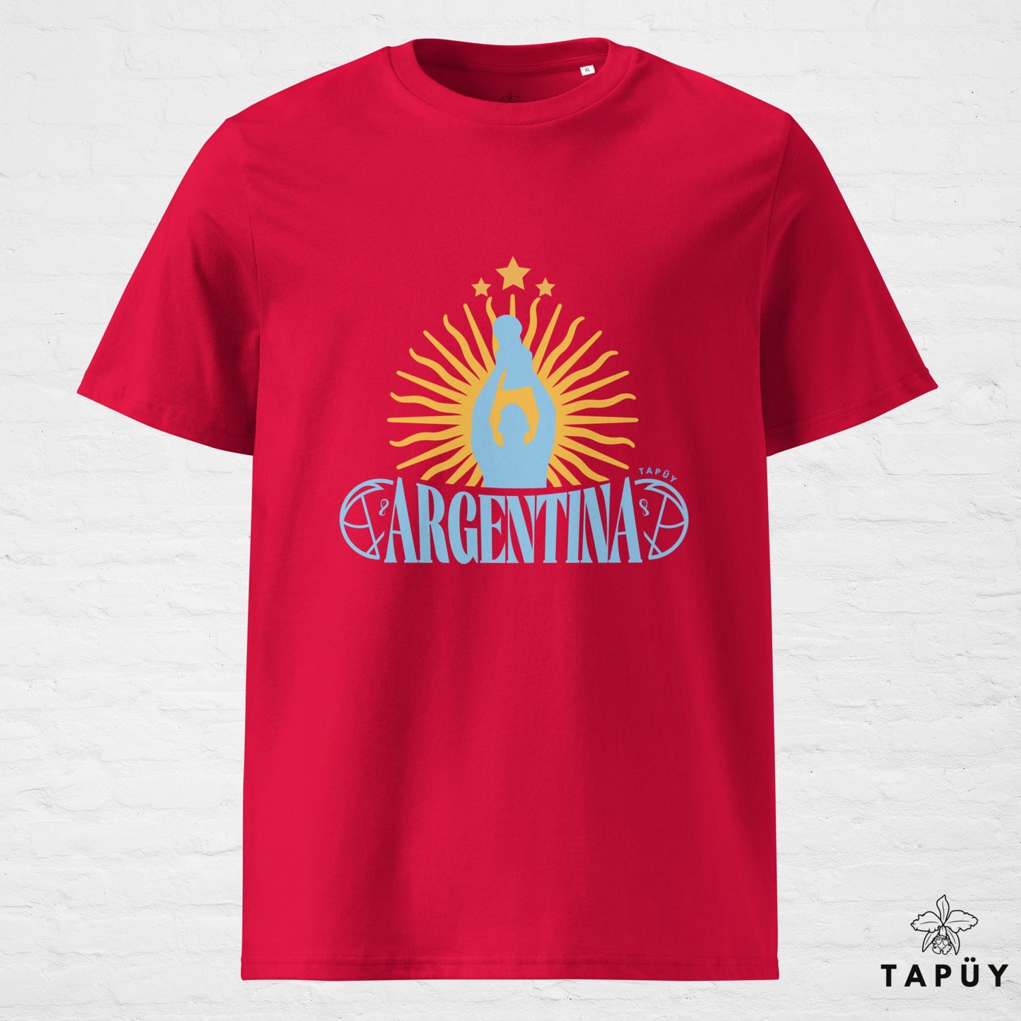 T-Shirt Homme Argentina Campeón del Mundo Rouge / S de la marque Tapüy