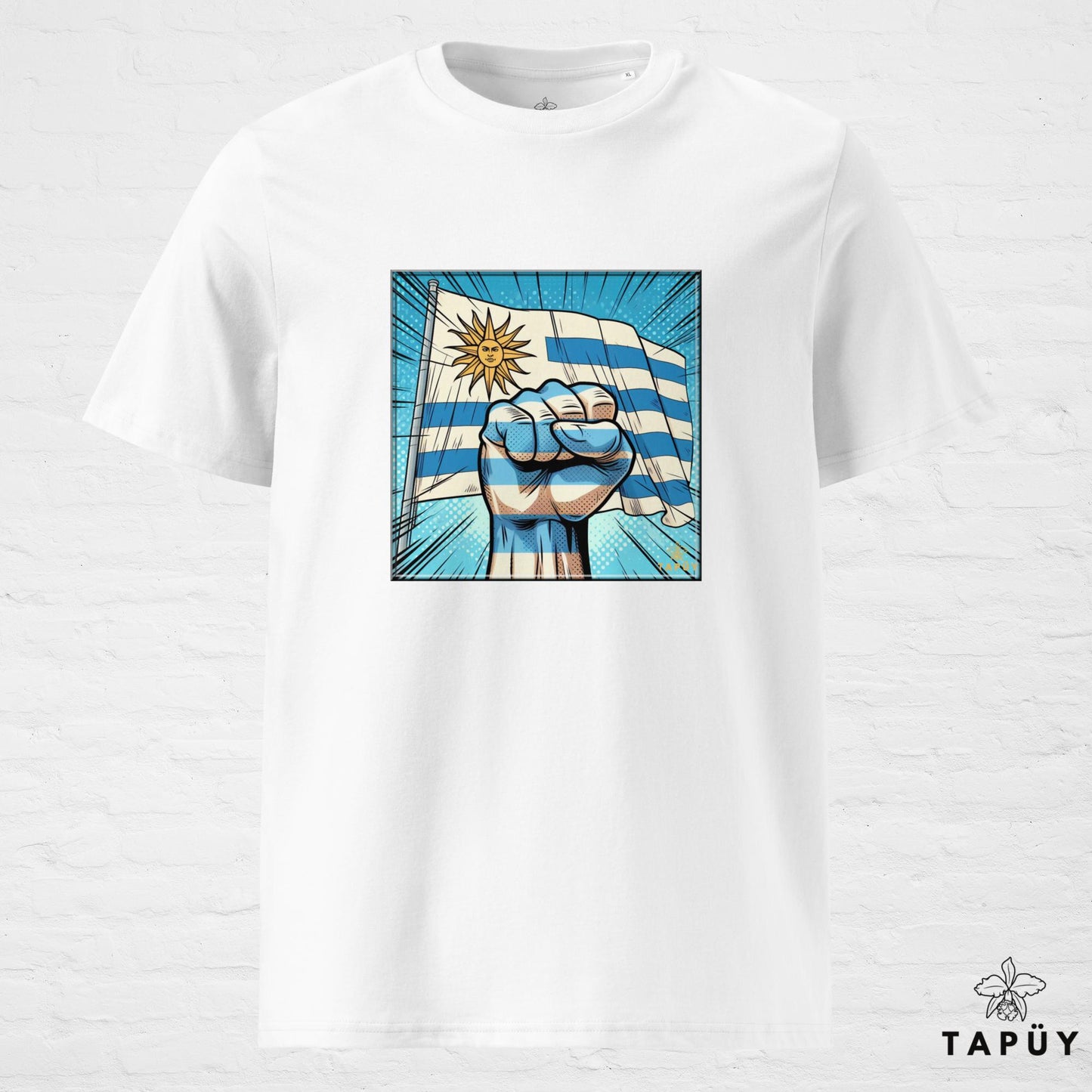 T-Shirt Homme Comics Viva Uruguay Blanc / S de la marque Tapüy