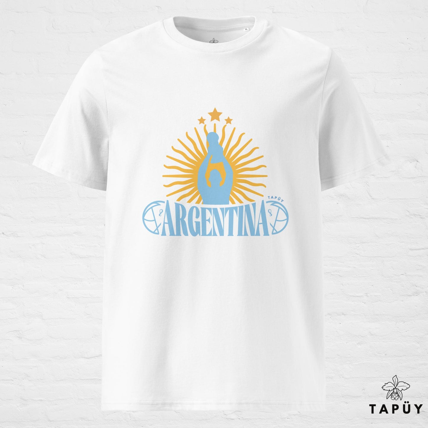 T-Shirt Homme Argentina Campeón del Mundo Blanc / S de la marque Tapüy